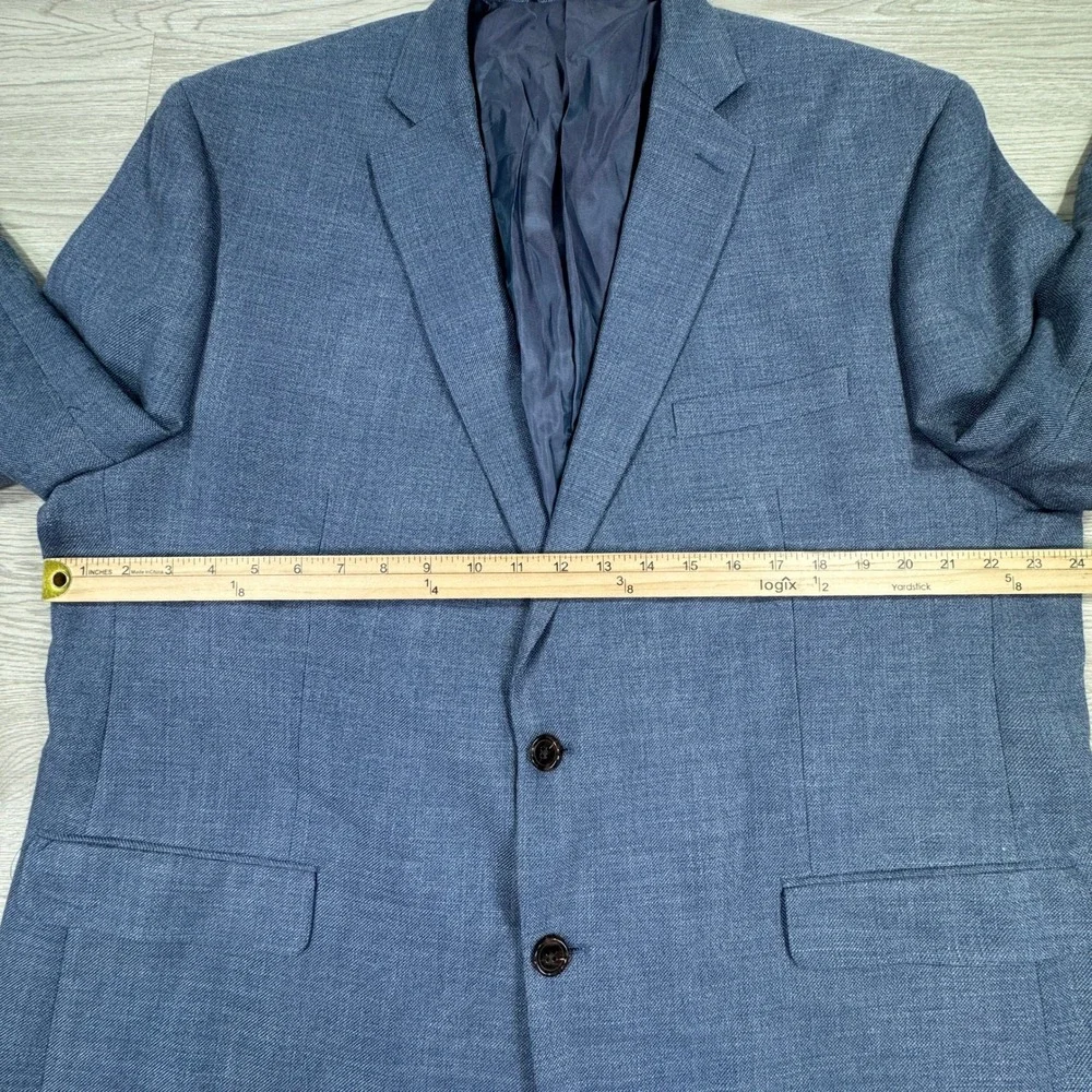 Lauren Ralph Lauren Men's Blazer Blue Size 48R Linen Blend Two Button Sport Coat